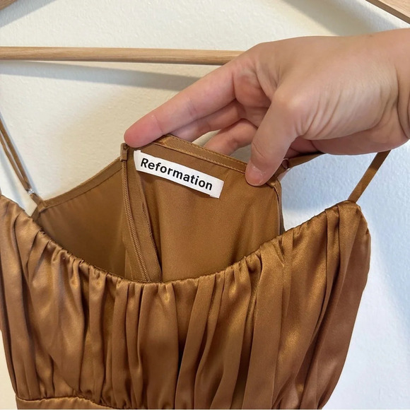 Reformation Mezcal mini dress Butterscotch size 2 100% silk! - Picture 8 of 8